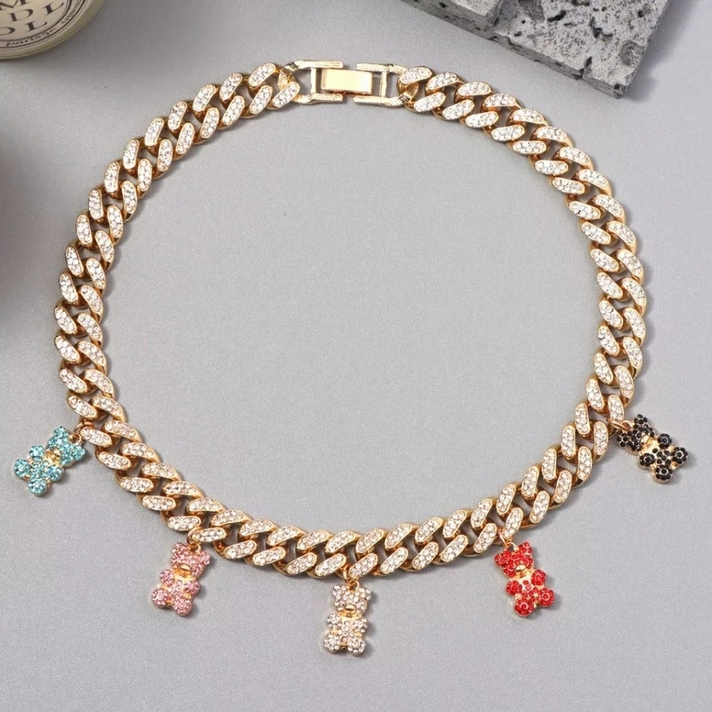 The Teddy 🐻 Kollection: Rhinestone Bear Necklace - Picture 4 of 5